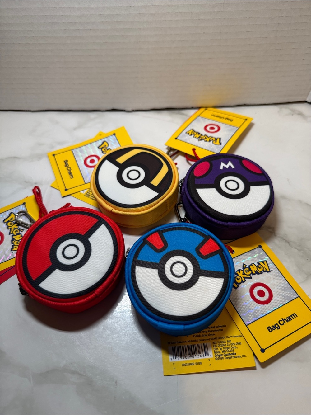Set of 4 Pokémon x Target Bag Charm. New with tags.